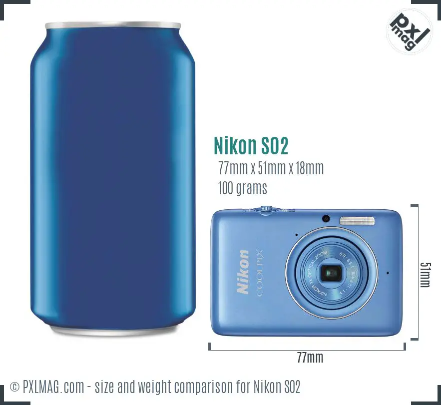 Nikon Coolpix S02 dimensions scale