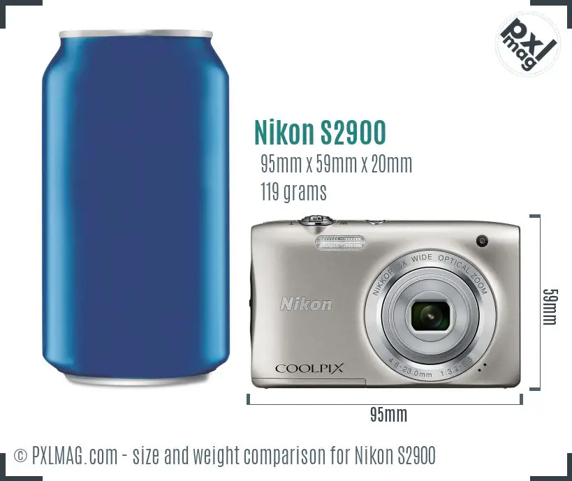Nikon Coolpix S2900 dimensions scale