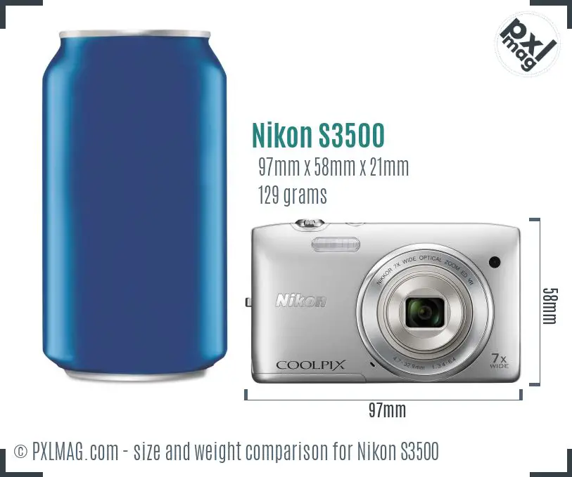 Nikon Coolpix S3500 dimensions scale