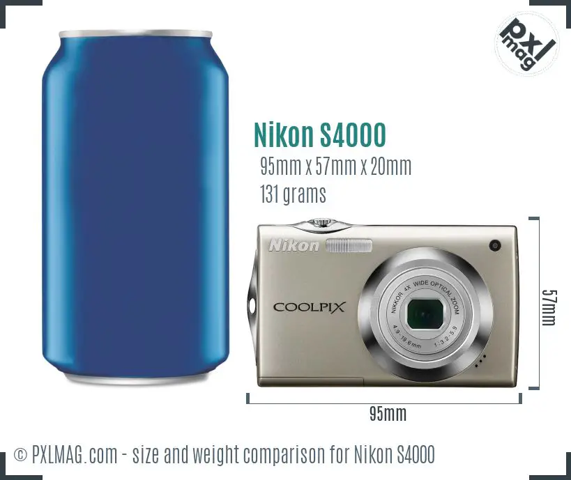 Nikon Coolpix S4000 dimensions scale