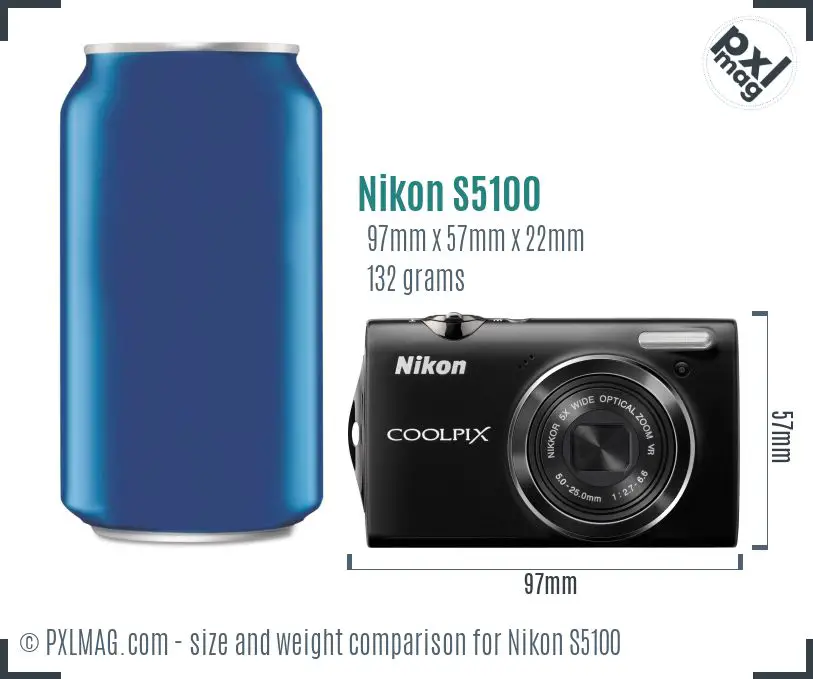 Nikon Coolpix S5100 dimensions scale