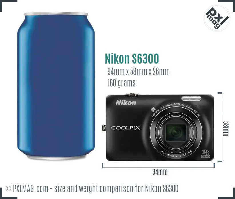 Nikon Coolpix S6300 dimensions scale