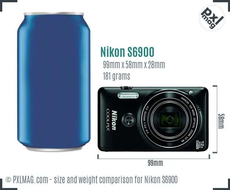 Nikon Coolpix S6900 dimensions scale