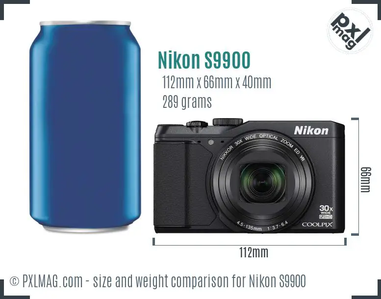 Nikon Coolpix S9900 dimensions scale