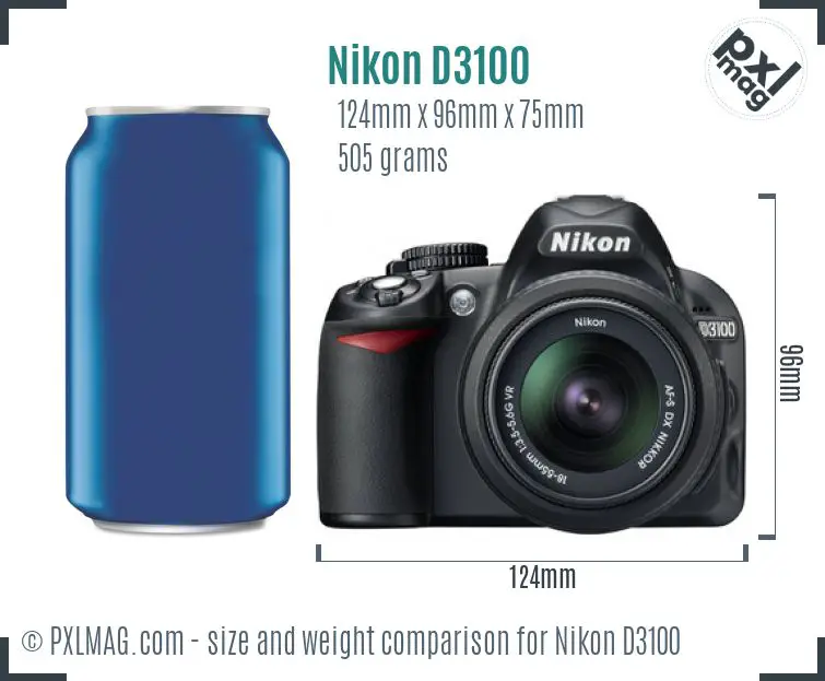 Nikon D3100 dimensions scale