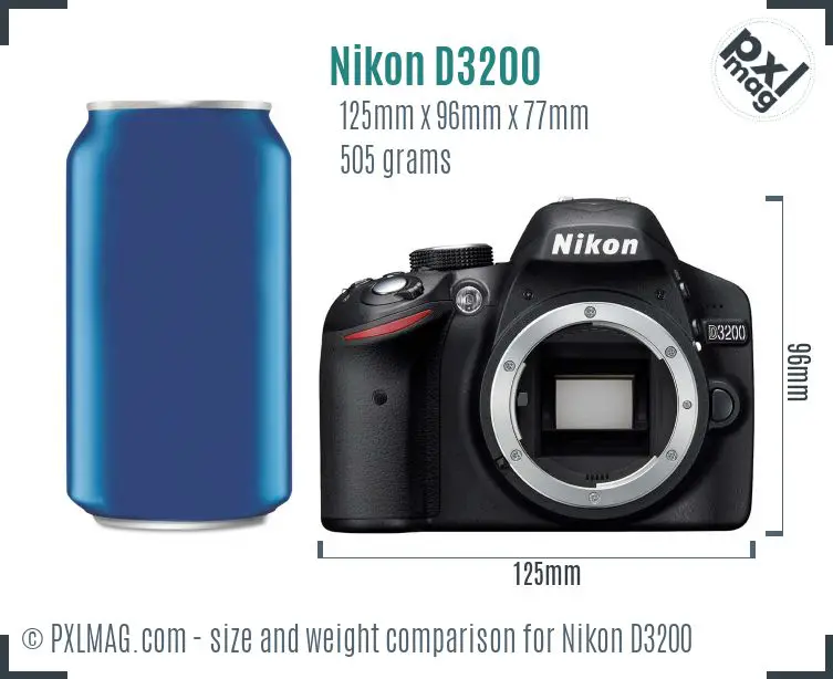 Nikon D3200 dimensions scale