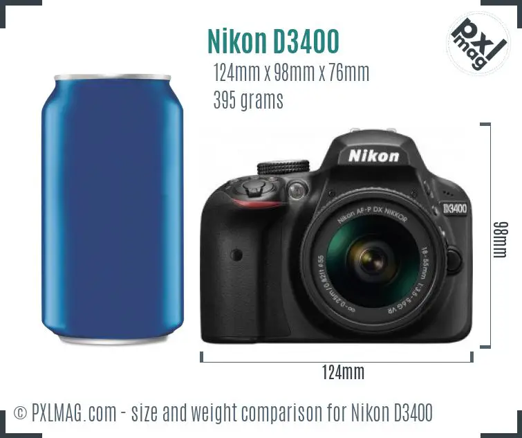 Nikon D3400 dimensions scale