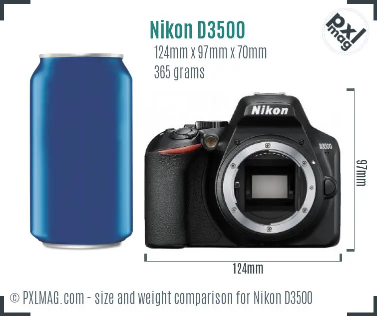 Nikon D3500 dimensions scale