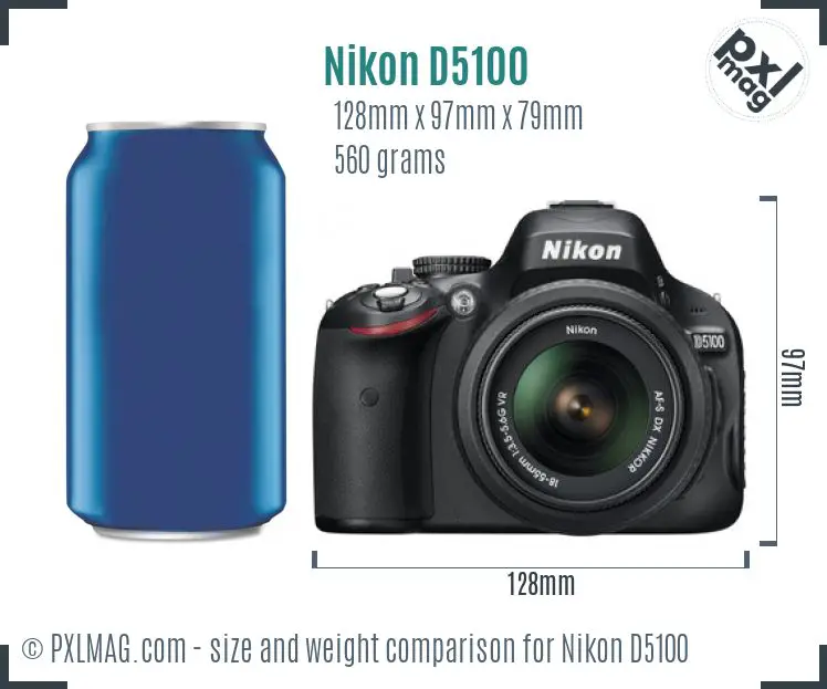 Nikon D5100 dimensions scale