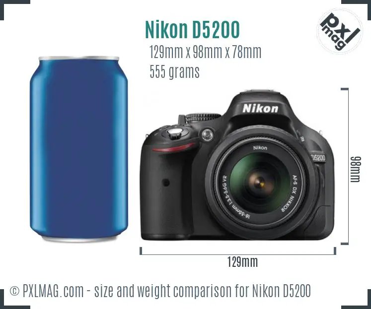Nikon D5200 dimensions scale
