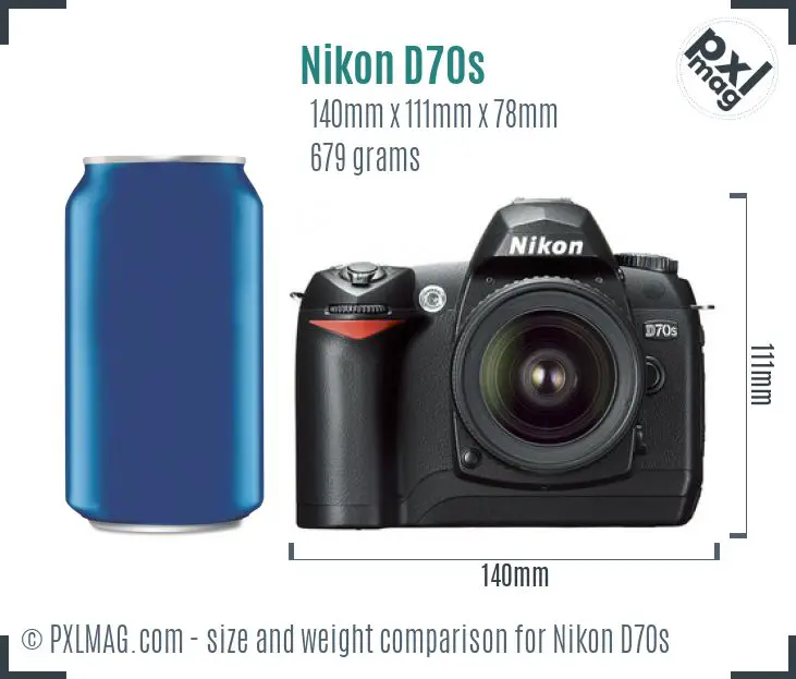 Nikon D70s dimensions scale