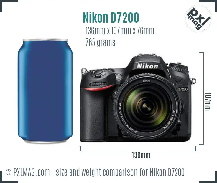 Nikon D7200 dimensions scale