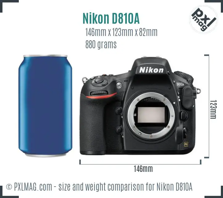 Nikon D810A dimensions scale