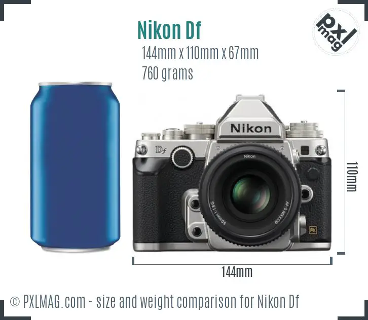 Nikon Df dimensions scale