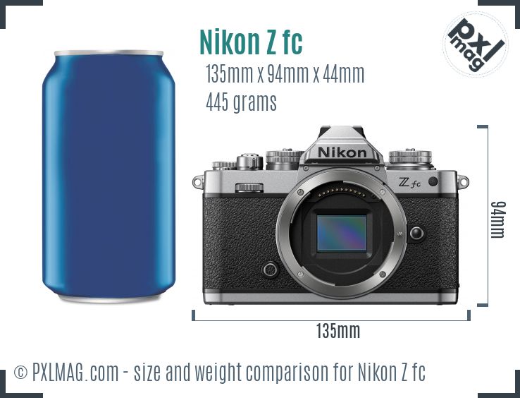 Nikon Z fc dimensions scale