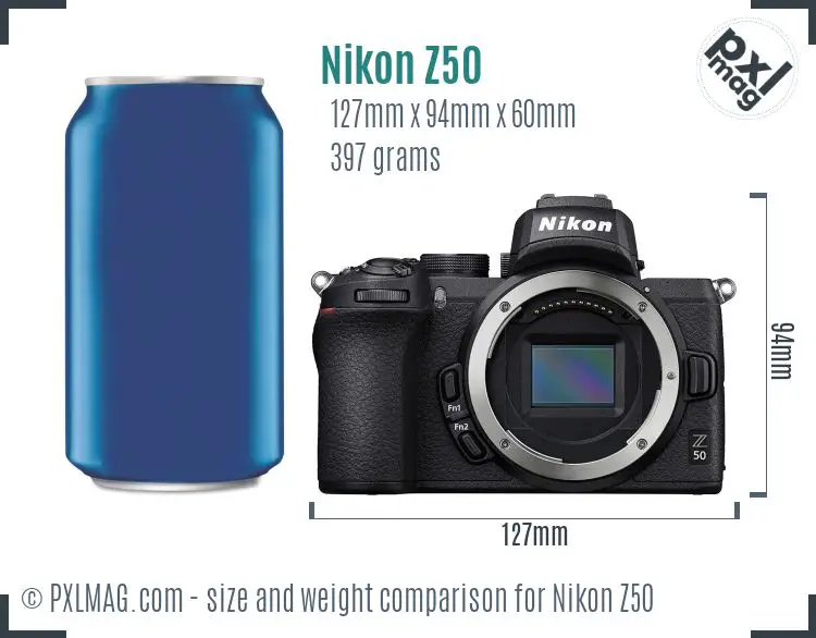 Nikon Z50 dimensions scale