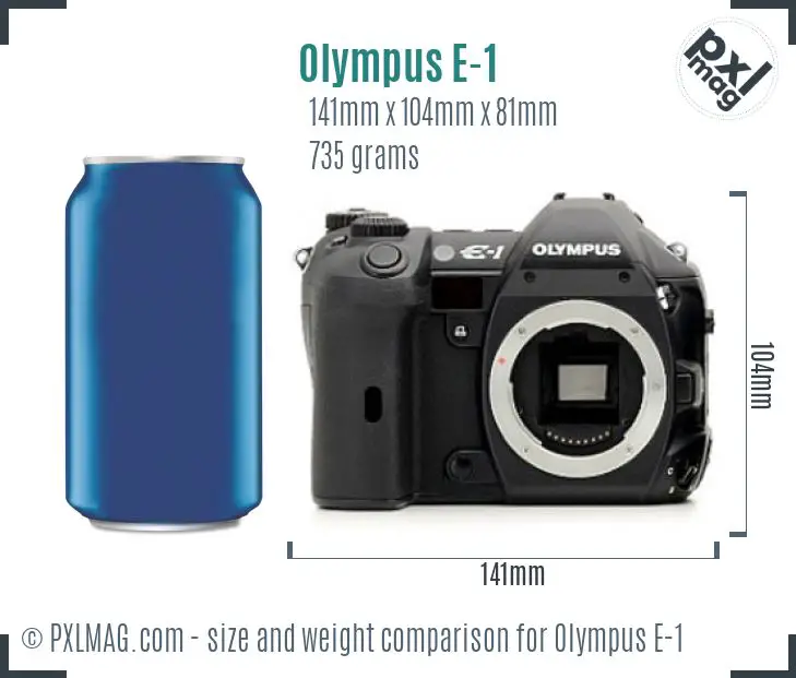 Olympus E-1 dimensions scale