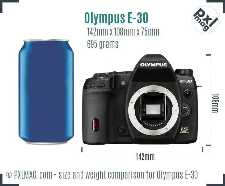 Olympus E-30 dimensions scale