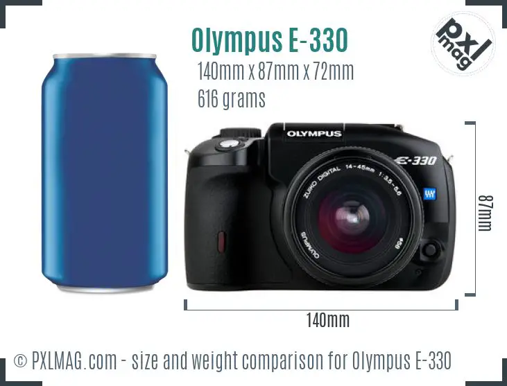 Olympus E-330 dimensions scale