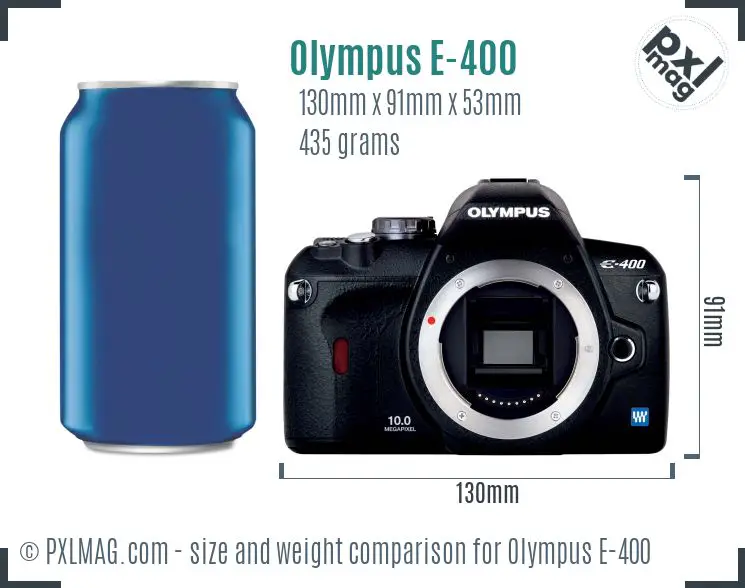 Olympus E-400 dimensions scale