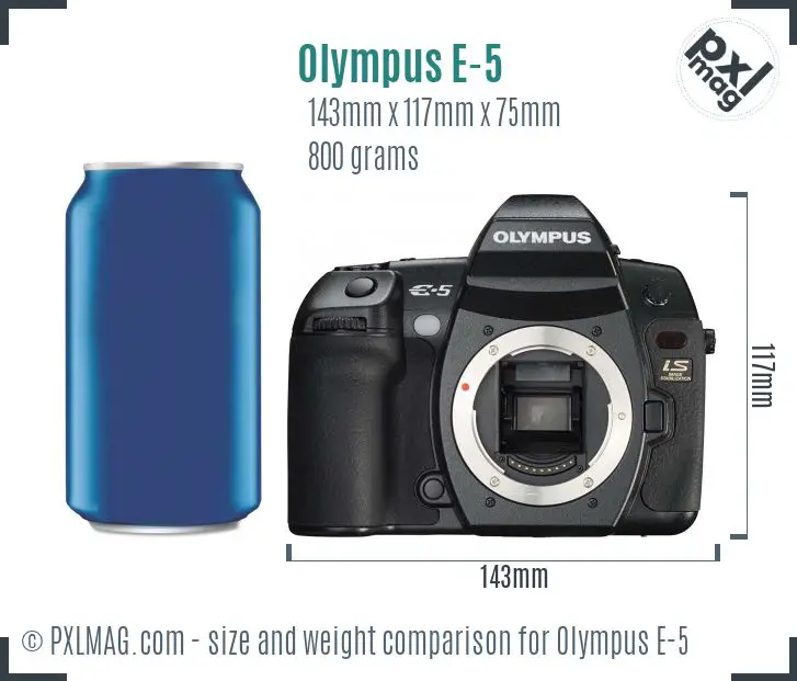 Olympus E-5 dimensions scale