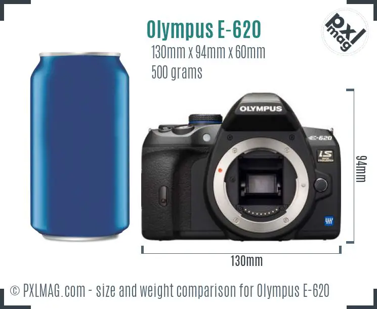Olympus E-620 dimensions scale