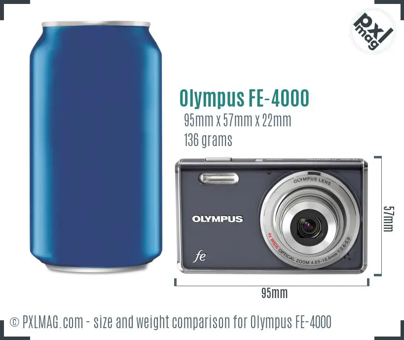 Olympus FE-4000 dimensions scale
