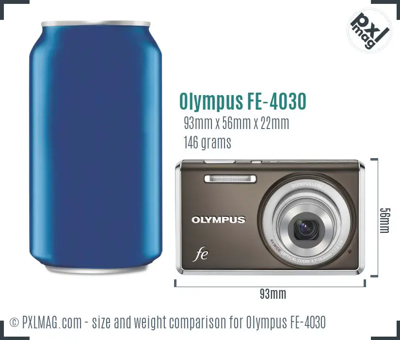 Olympus FE-4030 dimensions scale