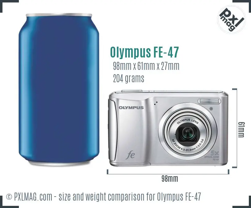 Olympus FE-47 dimensions scale