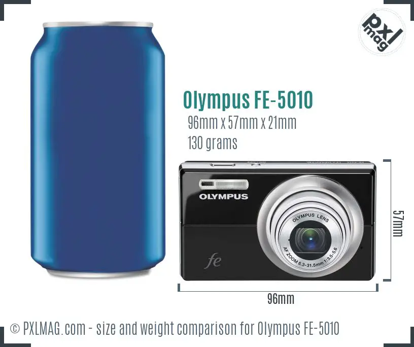 Olympus FE-5010 dimensions scale