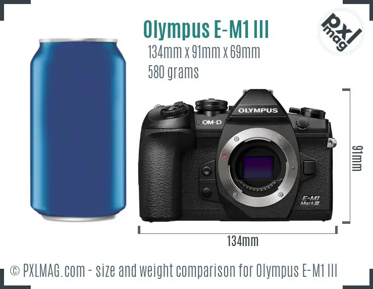 Olympus OM-D E-M1 Mark III dimensions scale