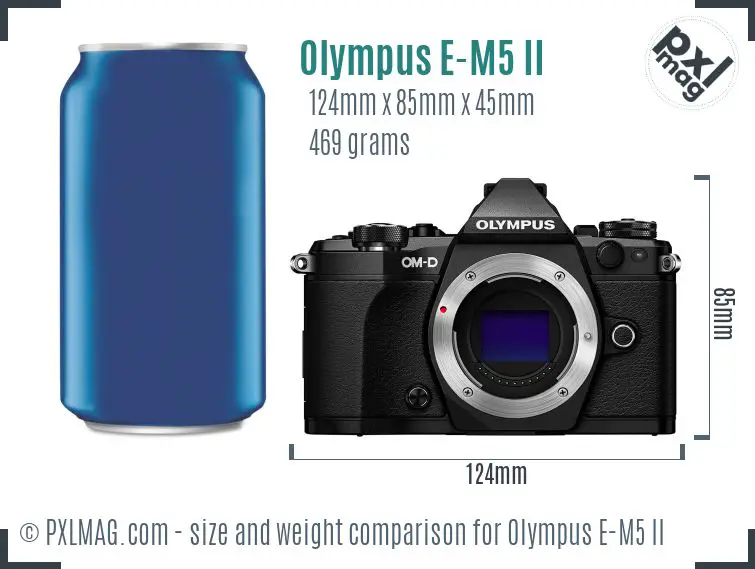 Olympus OM-D E-M5 II dimensions scale