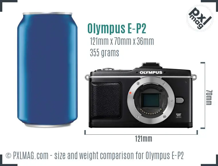 Olympus PEN E-P2 dimensions scale