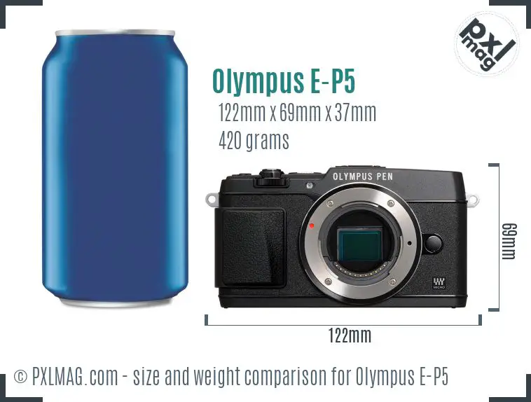 Olympus PEN E-P5 dimensions scale