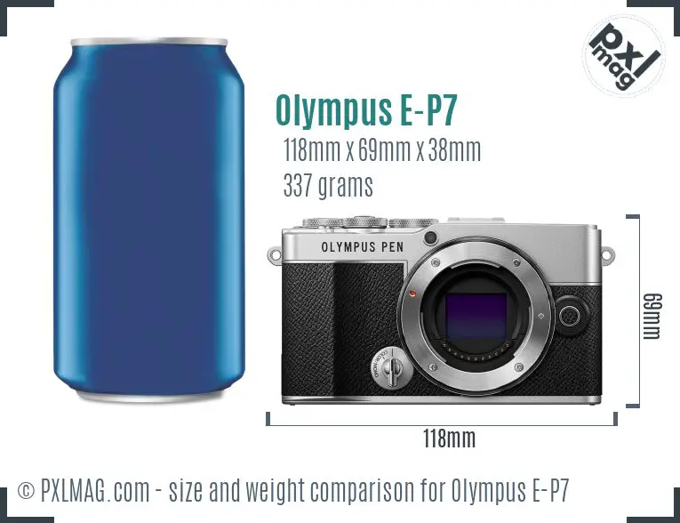 Olympus PEN E-P7 dimensions scale