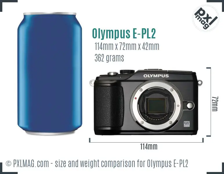 Olympus PEN E-PL2 dimensions scale