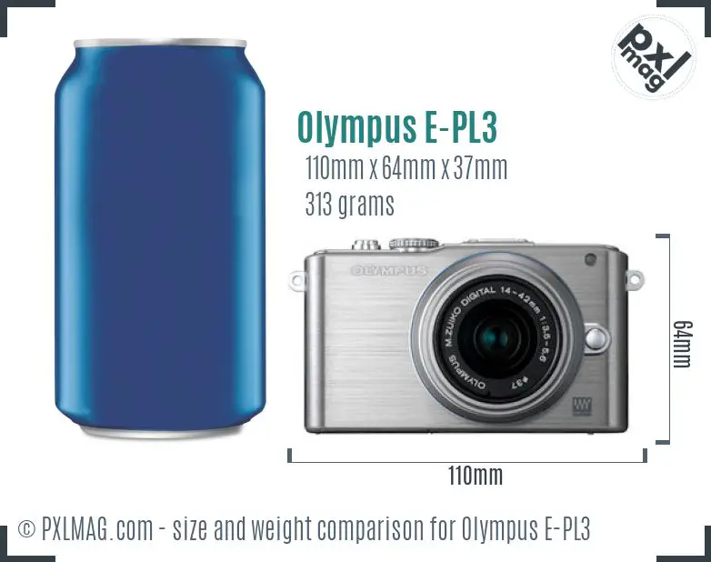 Olympus PEN E-PL3 dimensions scale