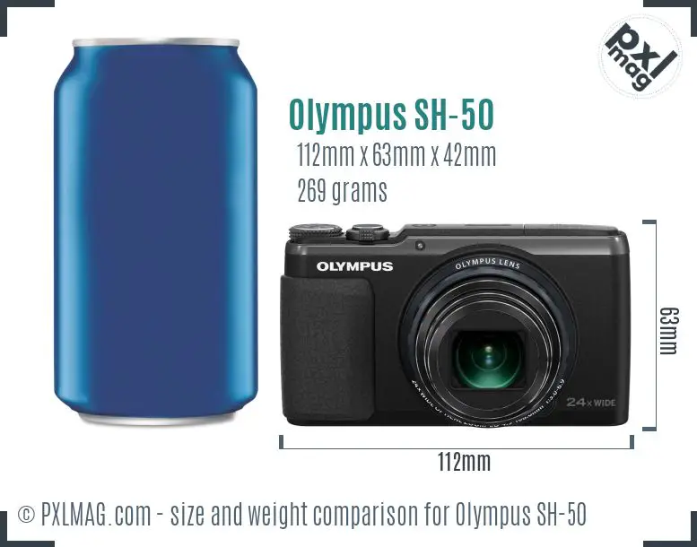 Olympus SH-50 dimensions scale