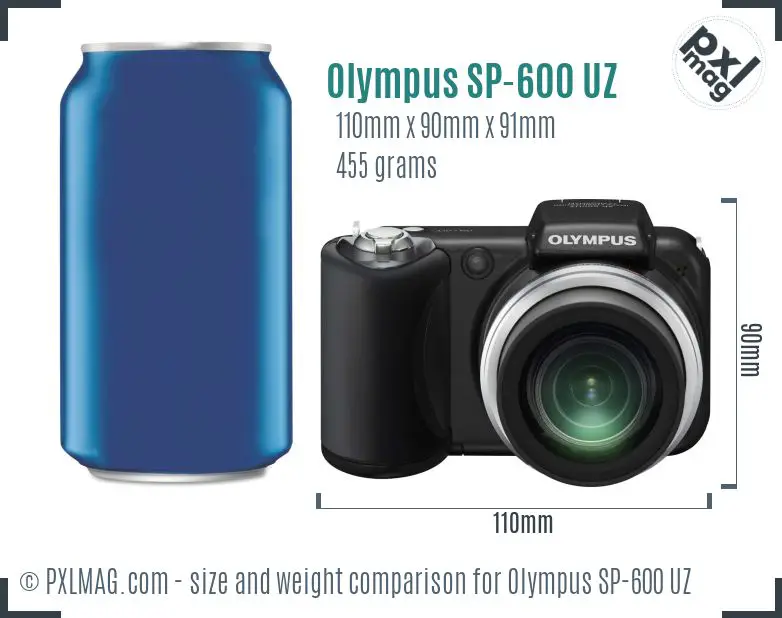 Olympus SP-600 UZ dimensions scale