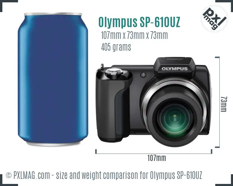 Olympus SP-610UZ dimensions scale
