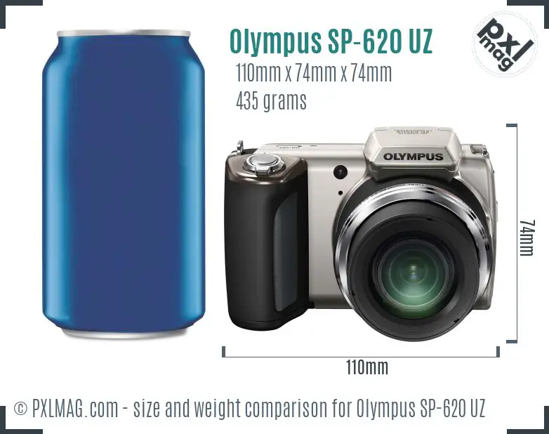 Olympus SP-620 UZ dimensions scale