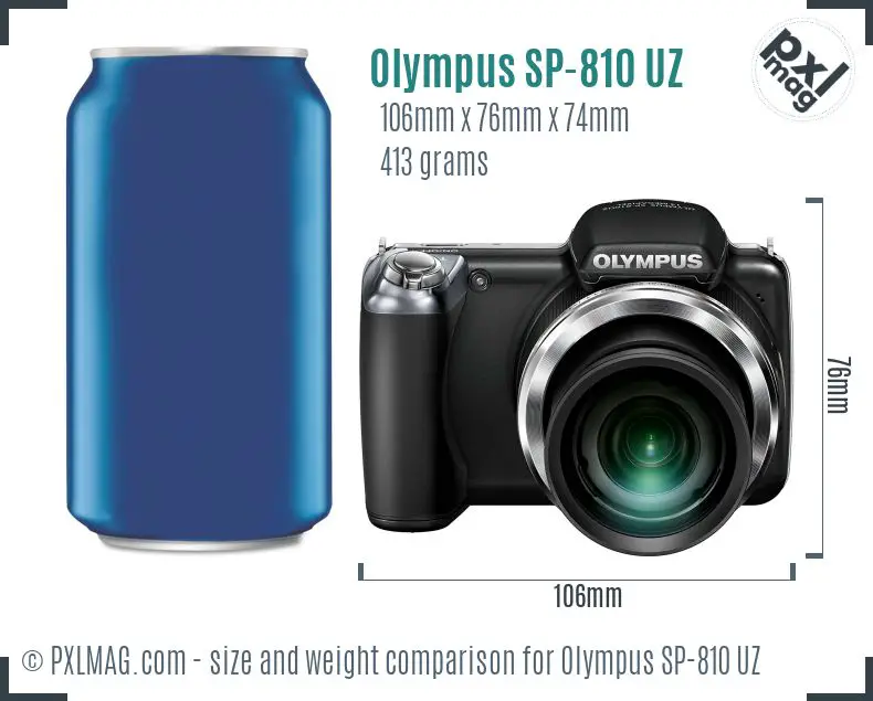 Olympus SP-810 UZ dimensions scale