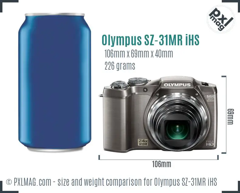 Olympus SZ-31MR iHS dimensions scale