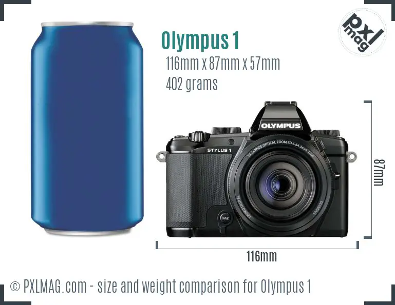 Olympus Stylus 1 dimensions scale
