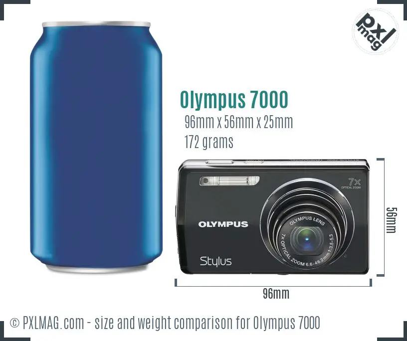 Olympus Stylus 7000 dimensions scale