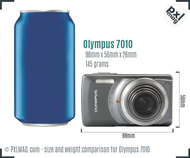 Olympus Stylus 7010 dimensions scale