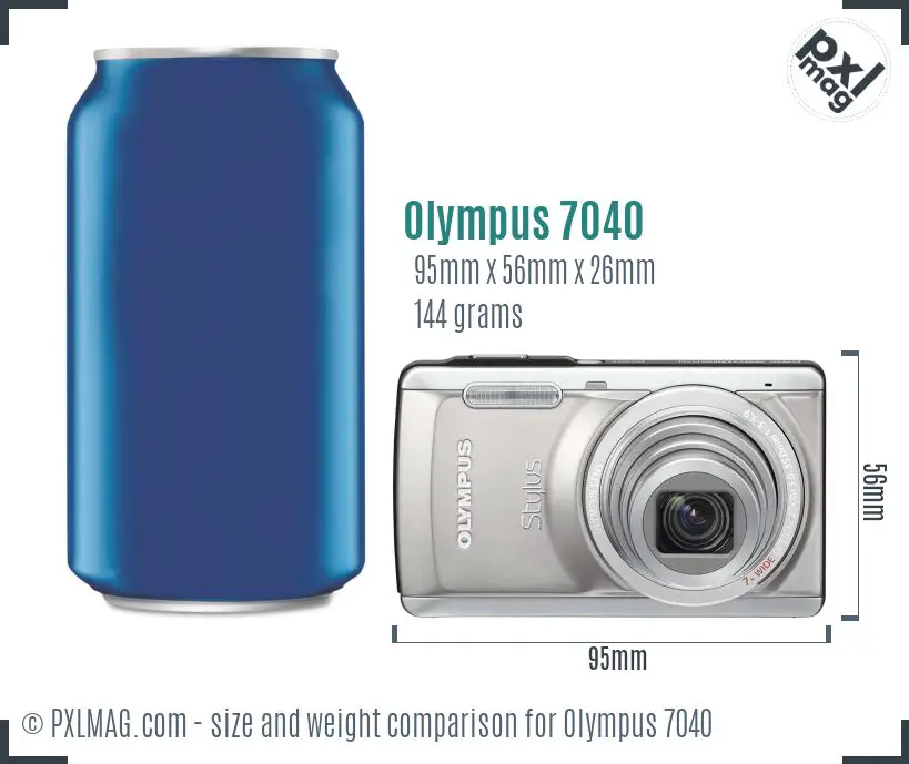Olympus Stylus 7040 dimensions scale
