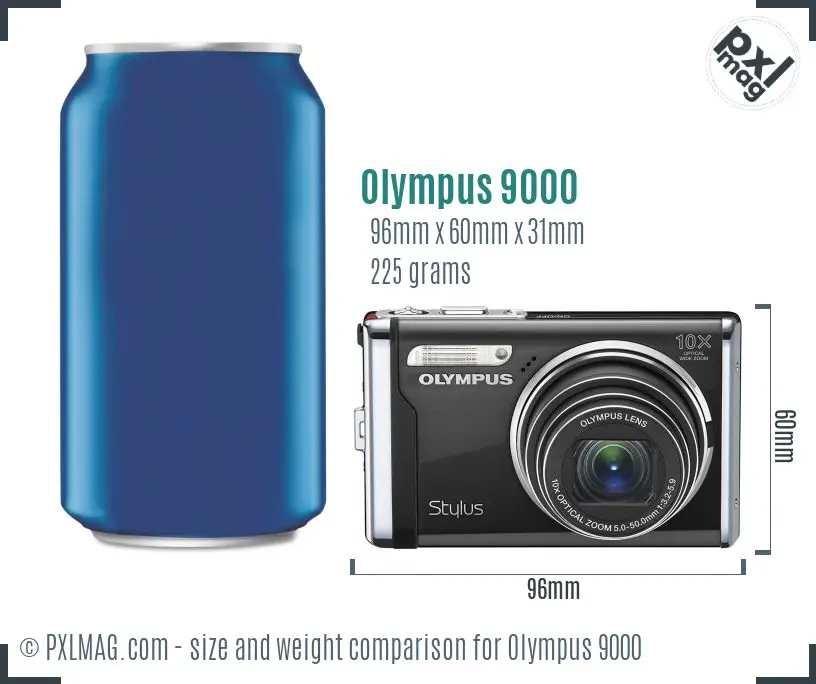 Olympus Stylus 9000 dimensions scale