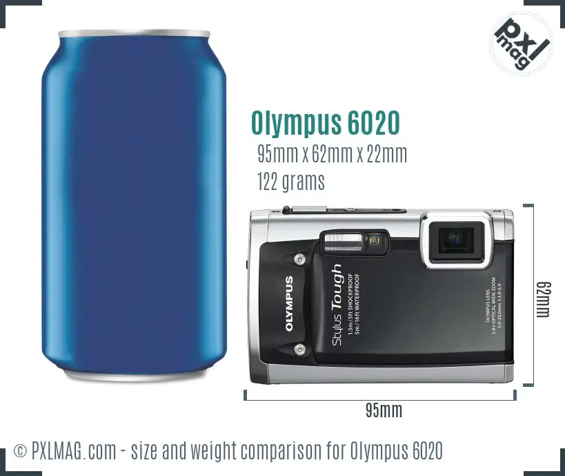 Olympus Stylus Tough 6020 dimensions scale