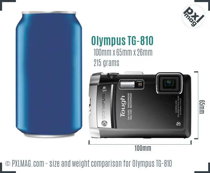 Olympus TG-810 dimensions scale